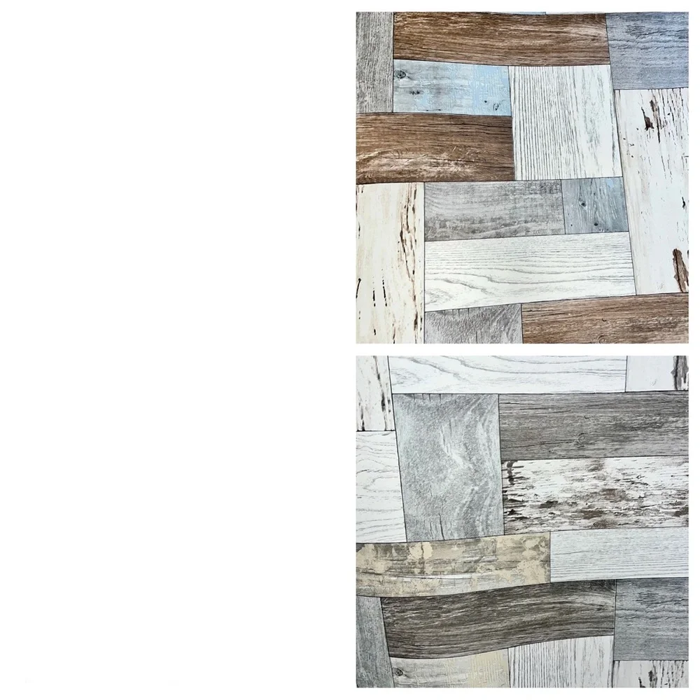 Large Rustic Multicolor Wood Panels Wallpaper sheet samples x10